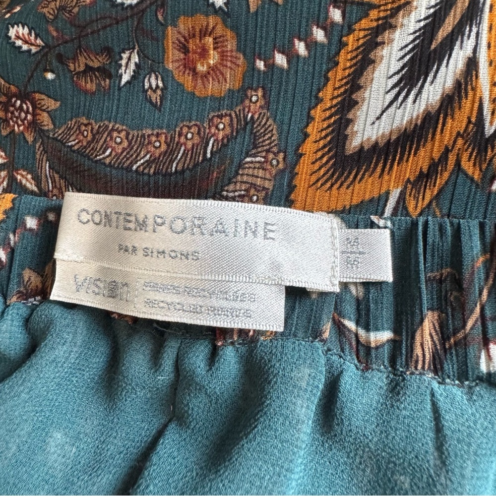 Floral Maxi Skirt in Teal and Brown - Picture 2 of 4